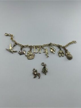 Gold-Tone Charm Bracelet with Assorted Gold Charms